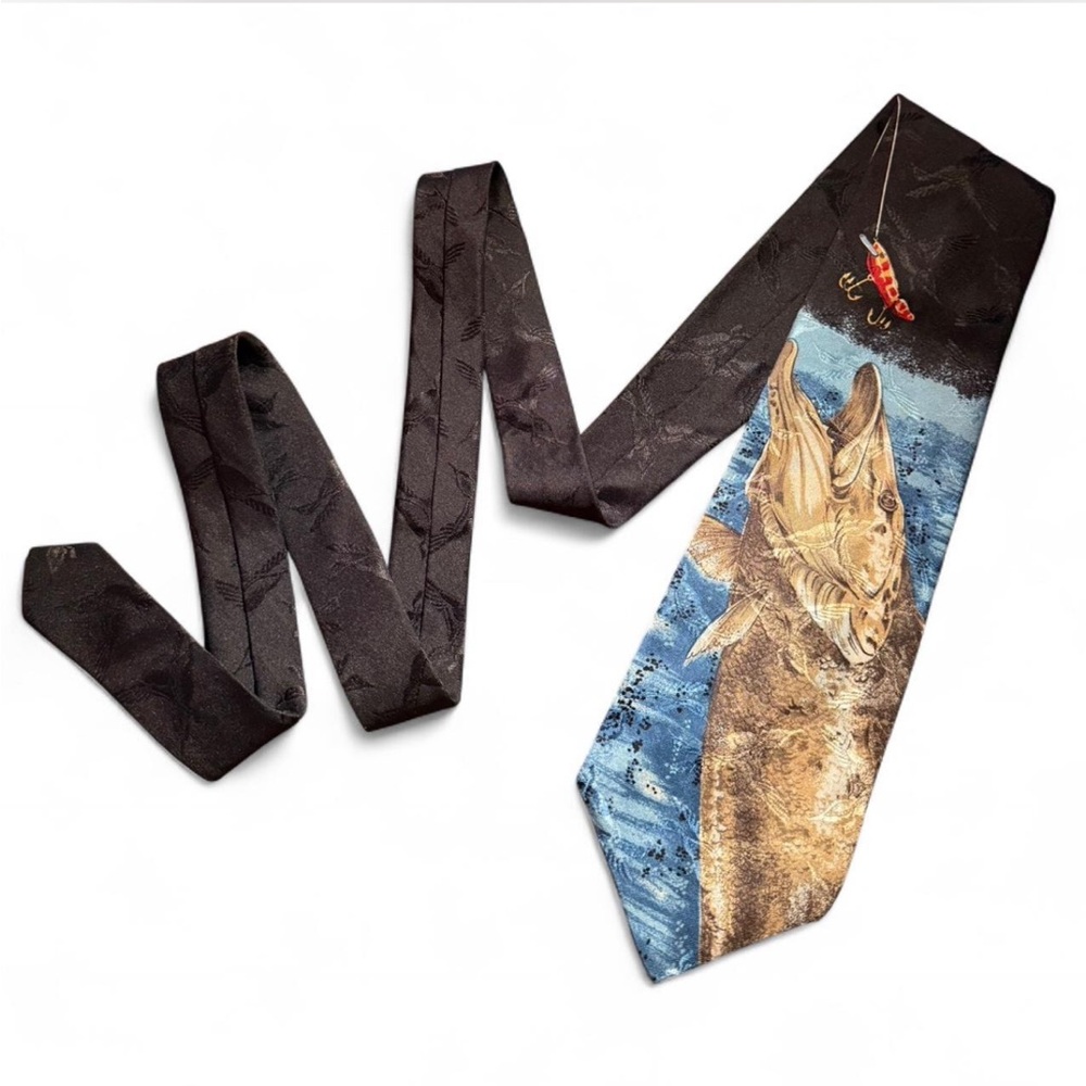 Field & Stream Black and Blue Fishing Tie